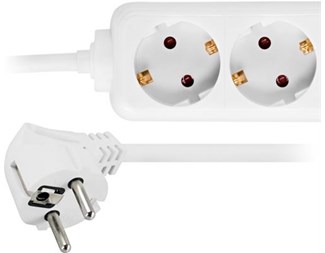 Fire kontakter, 3 m, jordet