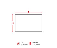 25,40mm bred x 19,05mm høy 1/121 stk.