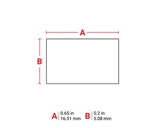 16,51mm bred x 5,08mm høy 1/10000 stk.