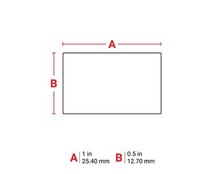 25,40 mm bred x 12,70 mm høy 1/10000 stk.