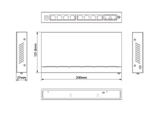 8x10/100TX PoE 30W + 2x10/100/1000Base-TX