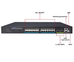 Managed Ethernet Switch med AC 240V & 48V DC Redundant Power