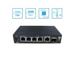 5x10/100/1000Base-T (4st PoE+), SFP/RJ45, Max budget 60W