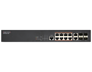 8x10/100/1000TX PoE+(180W) + 2xSFP + 2xkombo RJ45/SFP