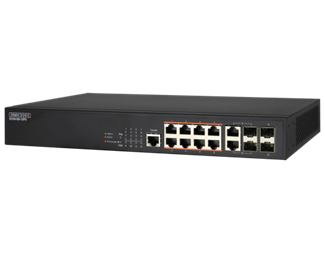 8x10/100/1000TX PoE+(180W) + 2xSFP + 2xkombo RJ45/SFP