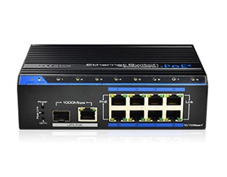 8 x 10/100TX PoE 30 W + 1 x Gigabit SFP/RJ45 uplink