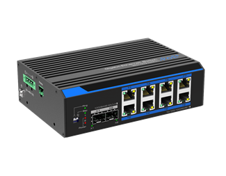 8x10/100/1000TX PoE 30W, 2x Gigabit SFP (DIN-nätdel)