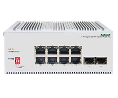 Omanagerbar DIN 1Gb switch, 8xPoE + 2xSFP