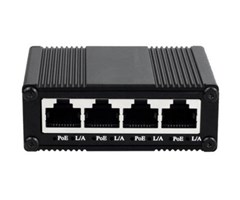1 x Gb PoE++ PD in , 4 x Gigabit PoE+ ut, 5V USB , 48VDC