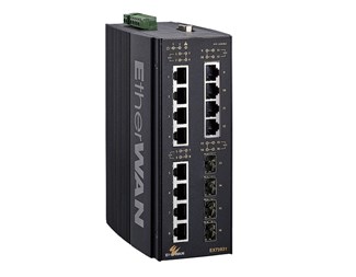 Herdet, administrert L3 svitsj, 12x10/100/1000TX +4xGigabit SFP