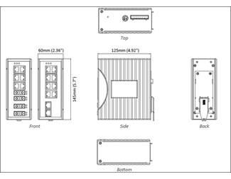 Industriell, managed, 8x10/100TX, 2 porter Gigabit SFP