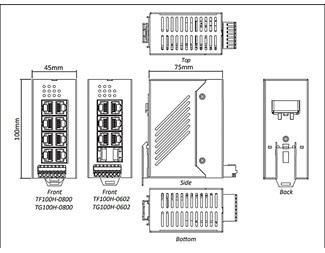 8x10/100/1000TX,-40C ~ 75C, 12-48VDC