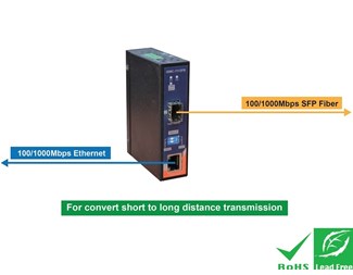 10/100/1000TX till 100/1000Base-SFP -40/70°C PoE Reset