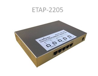 Dual-link ETAP-2205 10/100/1000Base-T TAP, PoE, USB strøm