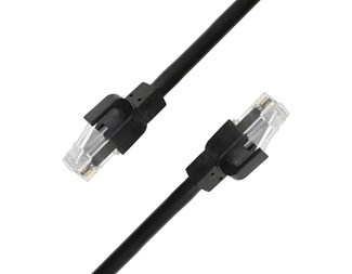 0,5 m, svart Cat6.A U/UTP, innvendig armering