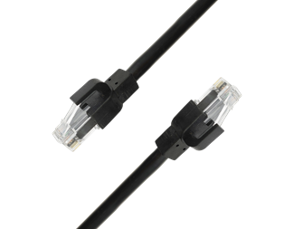 0,5 m, svart Cat6.A U/UTP, innvendig armering