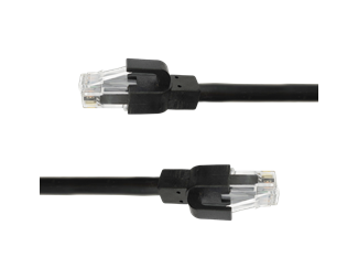 0,5 m, svart Cat6.A U/UTP, innvendig armering