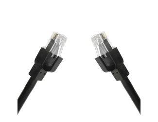 0,5 m, svart Cat6.A U/UTP, innvendig armering
