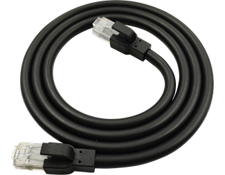 0,5 m, svart Cat6.A U/UTP, innvendig armering