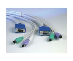 5m, VGA Han + 2xPS/2 Han til VGA Hun + 2xPS/2 Hun