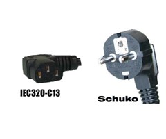 2,5 m, type A (IEC320 C13/Schuko) vinklet 90 grader