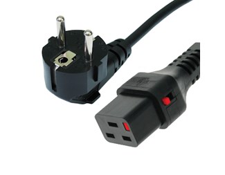 2 m, Schuko/C19 3 x 1 mm2, svart