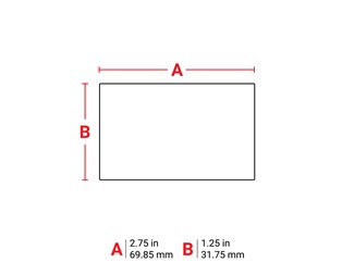 69,85mm bred x 31,75mm høy 1/3000 stk.