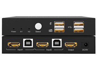 2 port HDMI 4K KVM Switch, 4xUSB