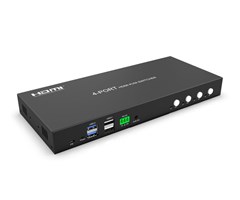 4 x HDMI 2.0 og 4 x USB 3.1 Gen1 inn, 2 x USB 3.0 og 2 x USB 2.0 ut