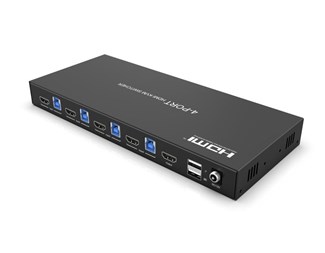 4 x HDMI 2.0 og 4 x USB 3.1 Gen1 inn, 2 x USB 3.0 og 2 x USB 2.0 ut