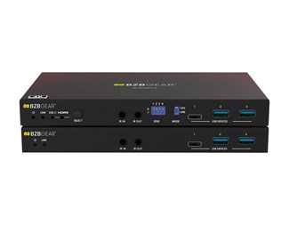 HDMI/USB-C KVM förlängare/växel med Lan