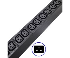 9x Schuko ut, Schuko 16A in 19'',2meter kabel