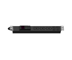 6xC13/2xC19 utganger, 1xIEC320-C20 16A inngang, 19''