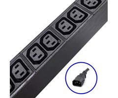 6xIEC320-C13 utganger, 1xIEC320-C14 10A inngang, 19''