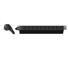 10 x C13 ut, Schuko 16 A inn, 19"