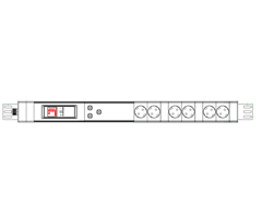 6xSchuko ut, Schuko 16A in 19''