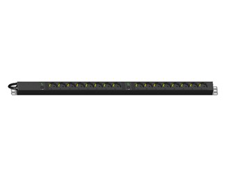 16xSchuko ut, 8+8 avsäkrad., Blåhand. 32A in, L:65cm