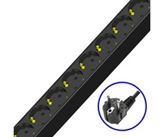 6x Schuko ut, Schuko 16A in-3m, 19'' Inv-Style