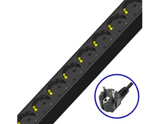5x schuko ut.1x säkring per uttag, 16A, 1,5m rak schuko