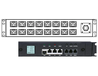 16 x C13 ut, industrikontakt 16 A inn, 19"