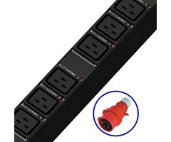 3PH, 400V AC, 32A, 6x C19; Secure Lock- svart
