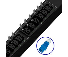 18xC13, 18xHDOT Cx. 1xIEC 60309 2P+E(Blåhandske) 230V 32A