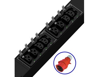 12xC13, 12xHDOT Cx. 1xIEC 60309 3P+N+E(Rödhandske) 400V 32A