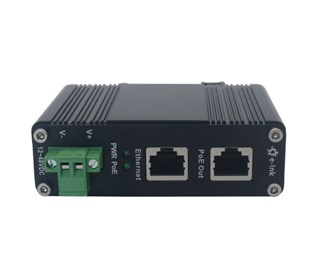 PoE+ injektor, 10/100/1000Base-T, 30 W ut, 12–48 V inn