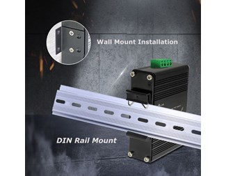 PoE-injektor, 10/100/1000Base-T, Max 60 W ut, 12–48 V DC inn