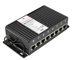 8-ports RJ45 lyn-/overspenningsvern Cat6 >1000 Mbit/s, overflatemontering
