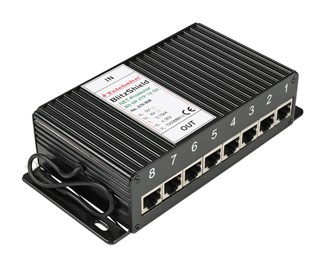 8-ports RJ45 lyn-/overspenningsvern Cat6 >1000 Mbit/s, overflatemontering