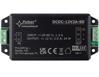 In 20-60 VDC - Ut 12VDC / 2 A