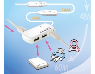 6 m, aktiv USB 2.0-skjøtekabel, A han – A hun