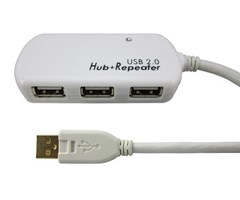 Fireporters USB-Hub 2.0 med 6 m aktiv forlengelseskabel